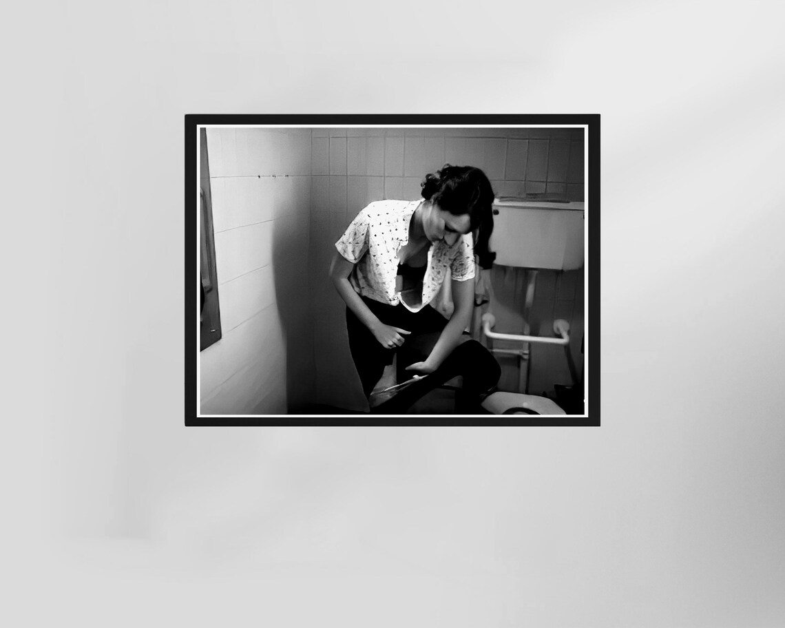 Fleabag TV Series Bathroom Scene Black and White Funny Toilet Poster