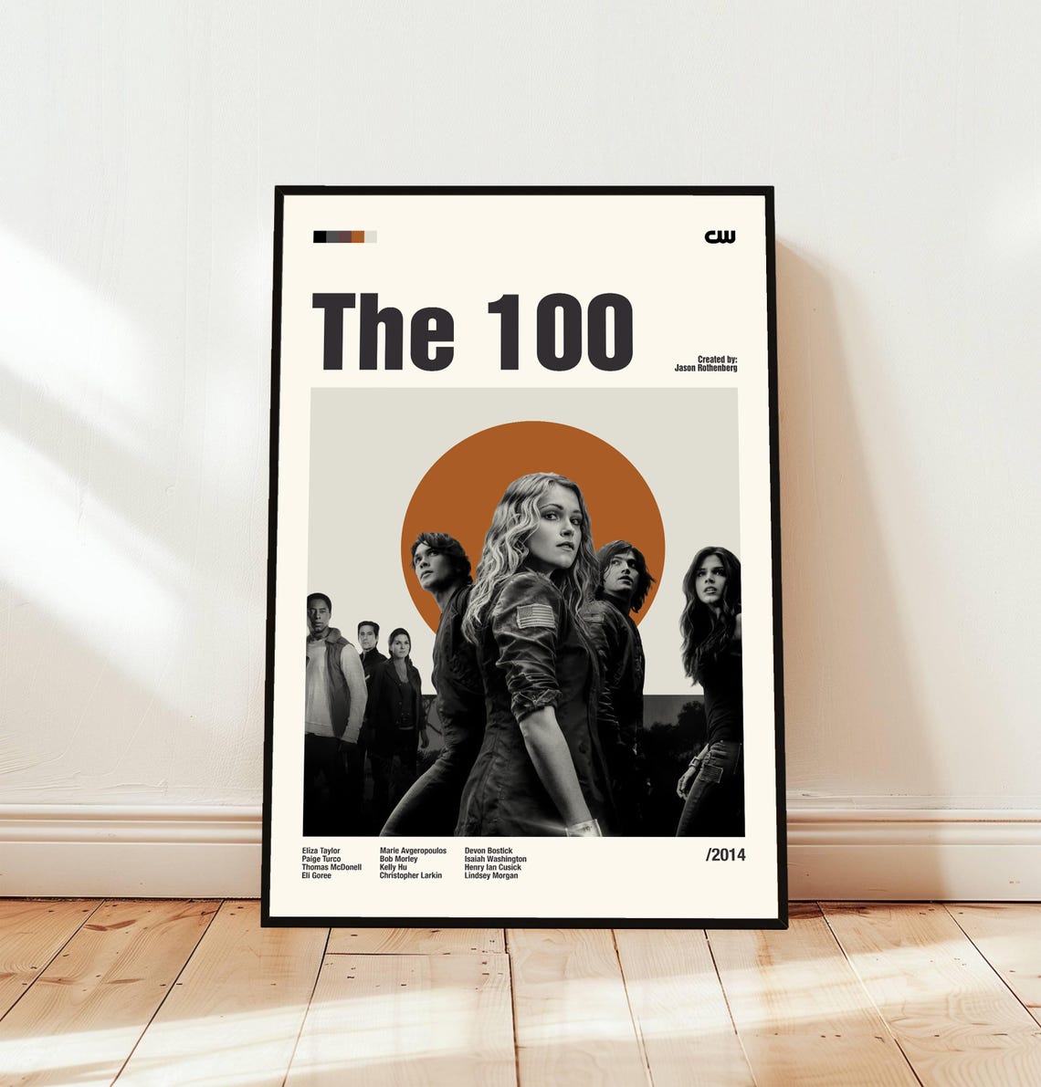 The 100 2014 CW Series Minimalist Midcentury Modern Fan Poster