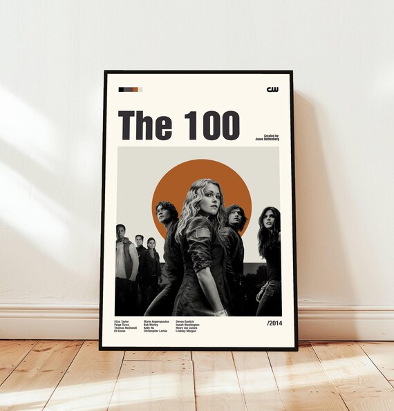 The 100 2014 CW Series Minimalist Midcentury Modern Fan Poster