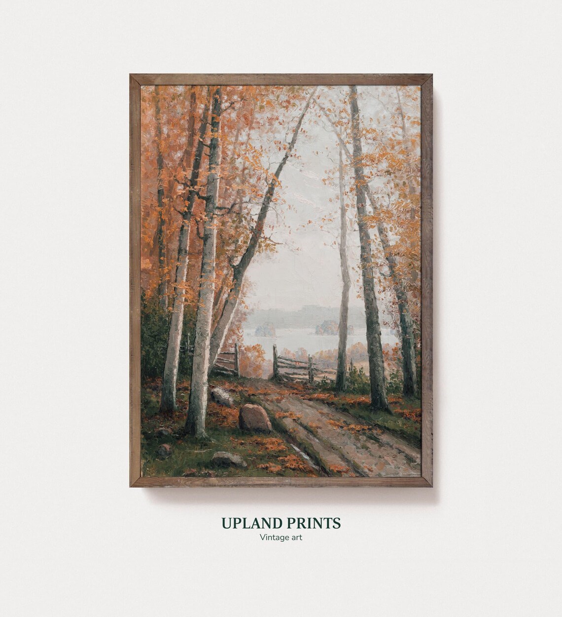 Fall Trees Vintage Autumn Landscape Art Print
