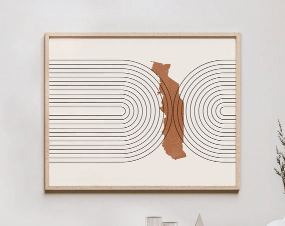 Togo Mid-Century Map Retro Decor Art Print