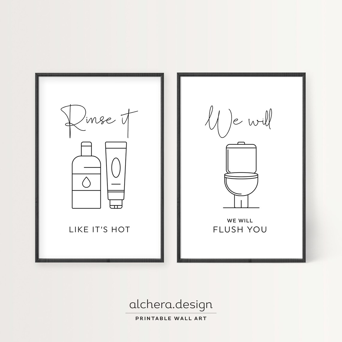 Funny Bathroom Wall Art Print Set, Music Lover Humor - Image 2