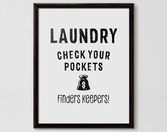 Laundry Sign Funny Laundry Room Wall Art Print