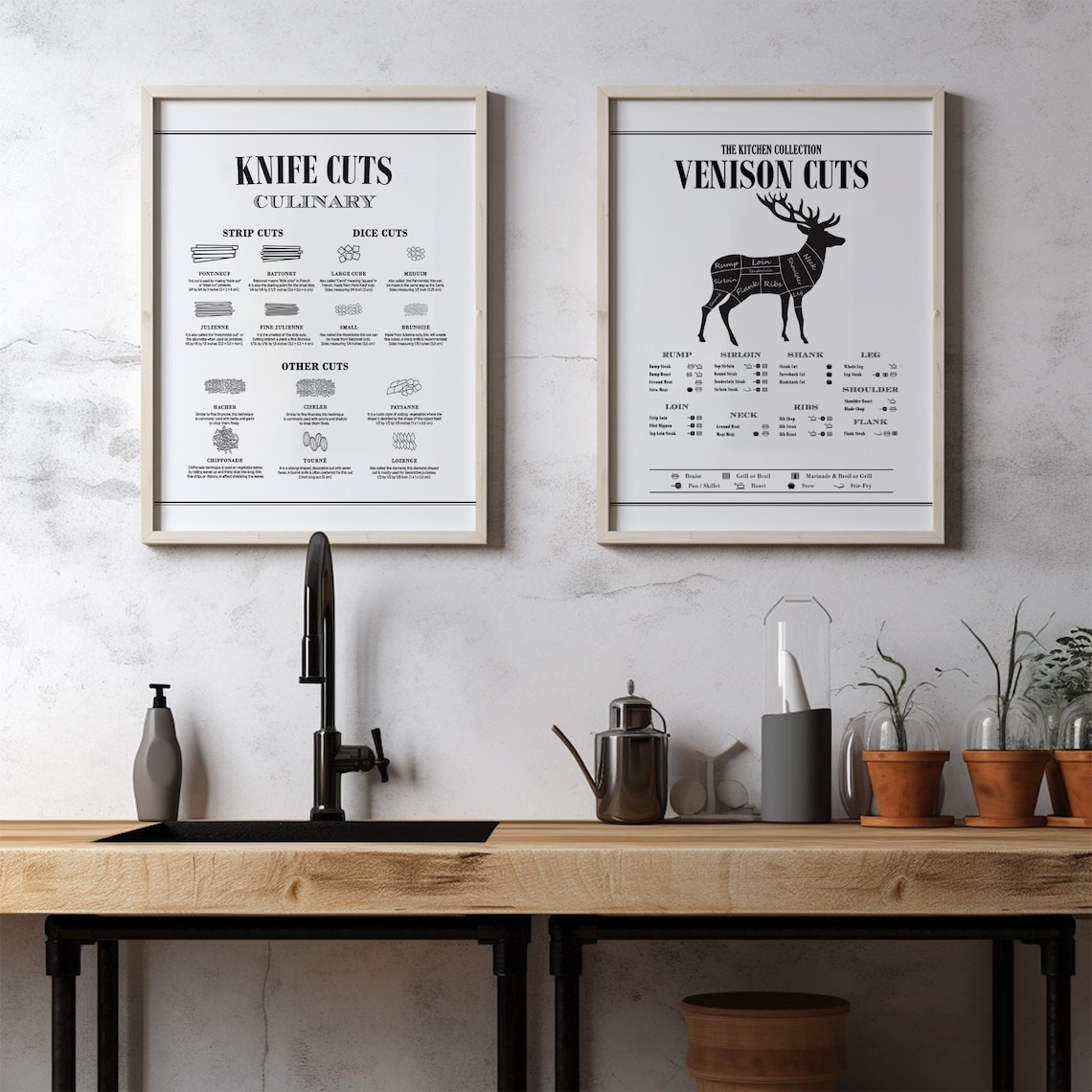Culinary Knife Cuts Art Print for Kitchen Chefs - Image 2