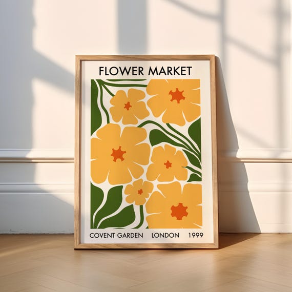 London Covent Garden Flower Market Print Markets Floral Botanical Vintage Abstract Bedroom Matisse Funky Art Deco Retro