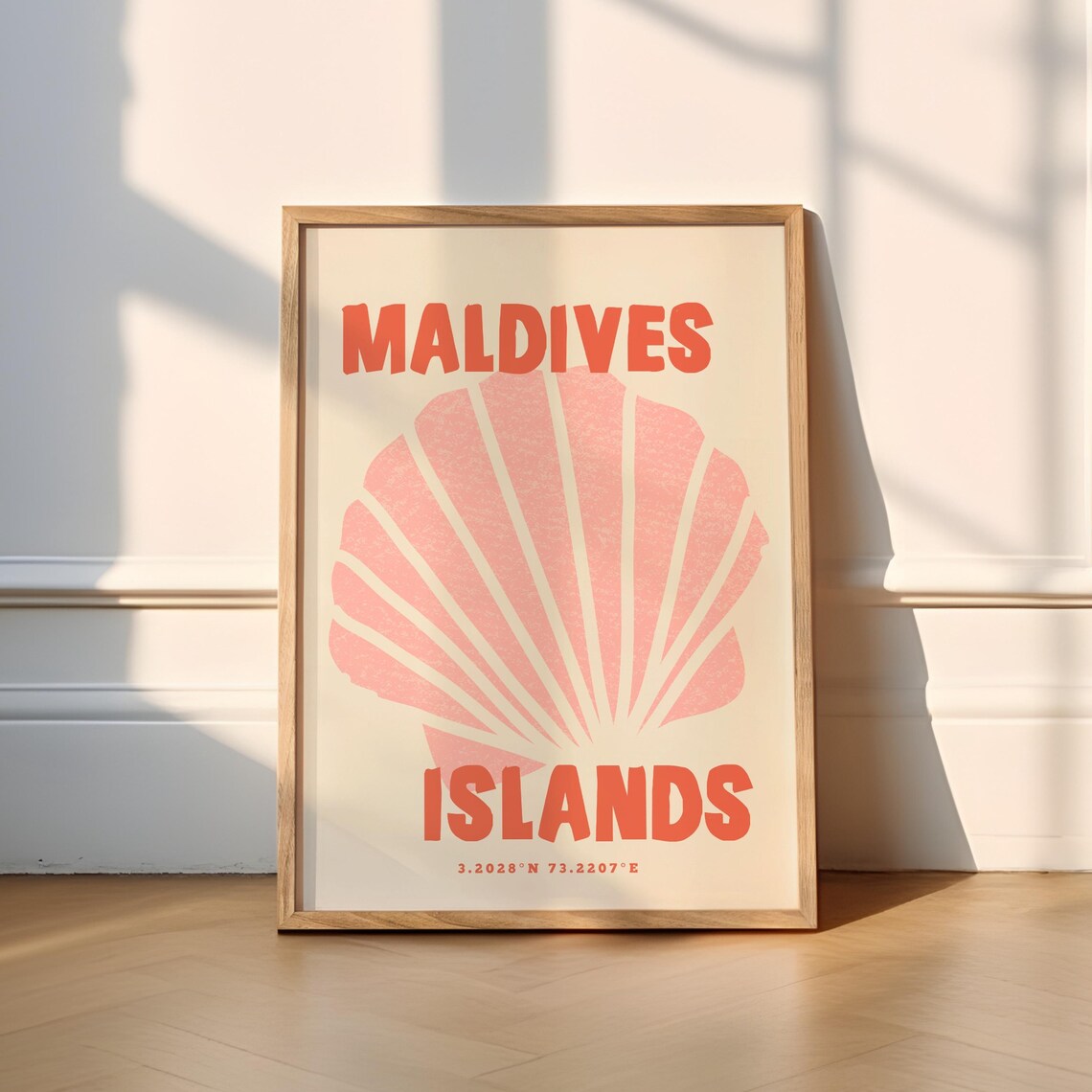 Maldives Islands Travel Poster, Tropical Ocean Sea