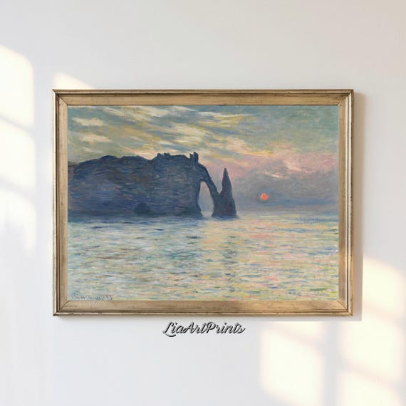 Antique Rustic Muted Landscape Painting Vintage Neutral Wall Art Antique Landscape Art Wall Art