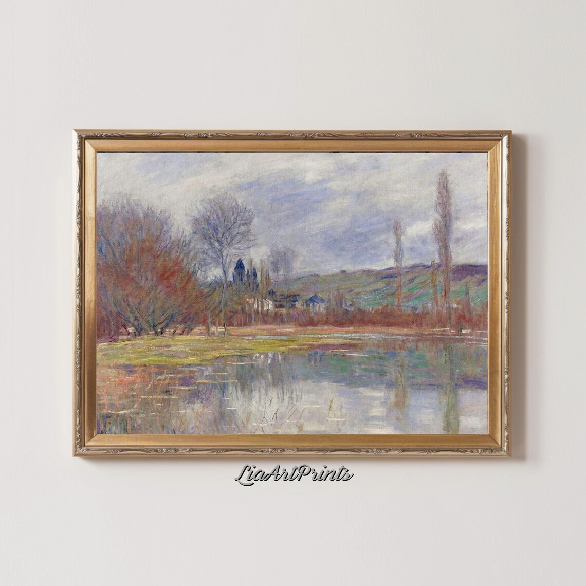 Tranquil River Scene, Serene Pastoral Landscape - Image 2