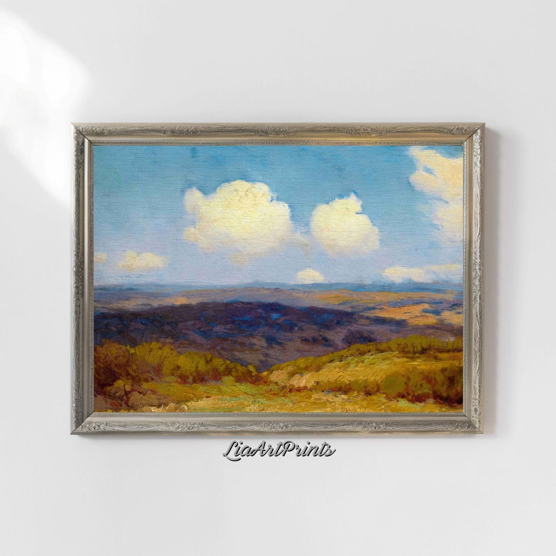 Golden Hills And Clouds Landscape Art Serene Nature Classic Pastoral Tranquil Wall Art - Image 5