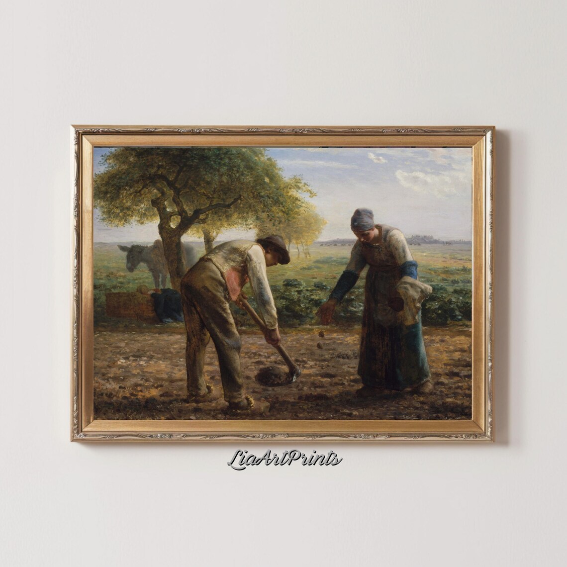 Jean Francois Millet Potato Planters Vintage Peasant Field Poster - Image 2
