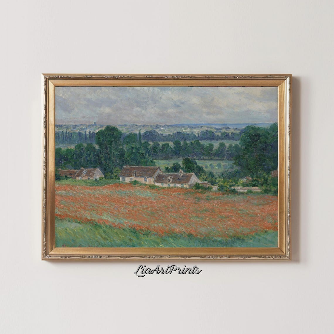 Charming Countryside Landscape Wall Art Serene Fields And Village Scene Artwork For Rustic And Traditional Decor - Image 3