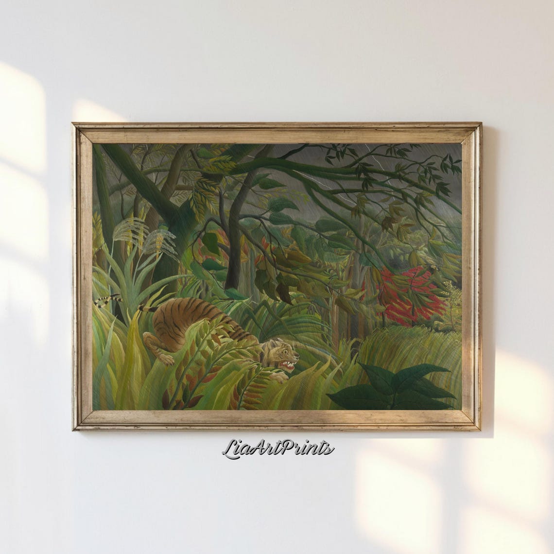 Henri Rousseau Tiger In A Tropical Storm Jungle Vintage Art Poster