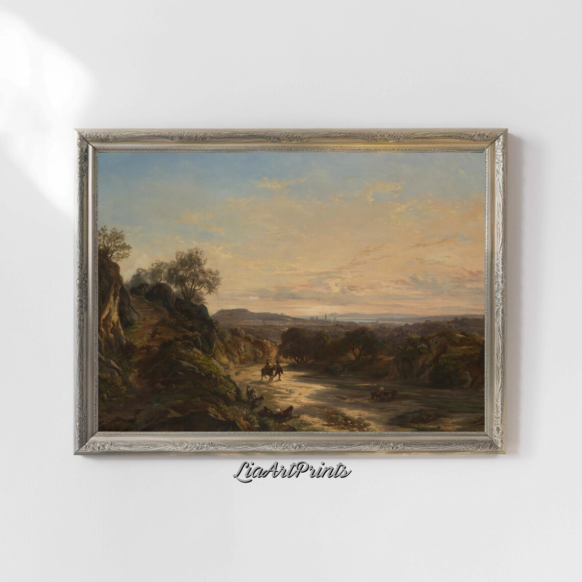 Serene Countryside At Sunset, Rustic Landscape Art - Image 4