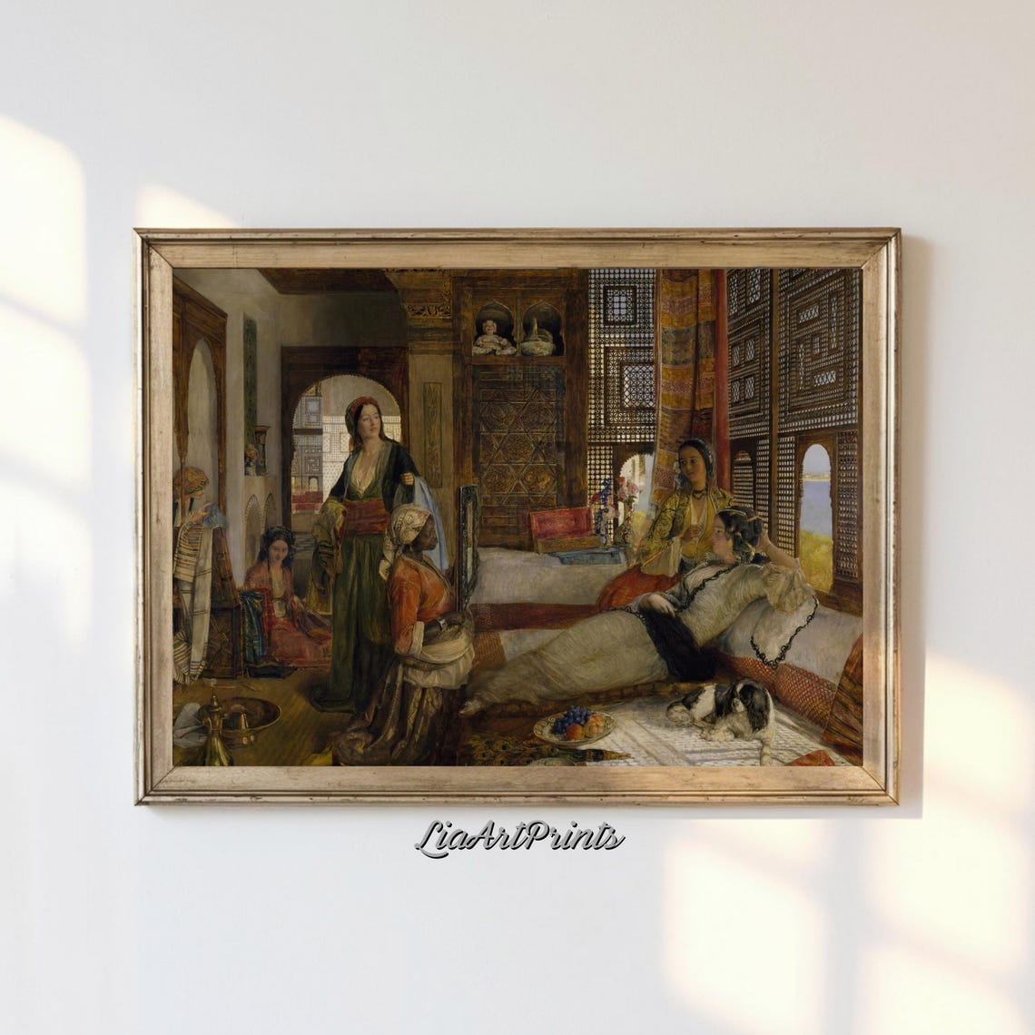 Orientalist Harem Interior Women Lattice Windows Rich Detail Poster