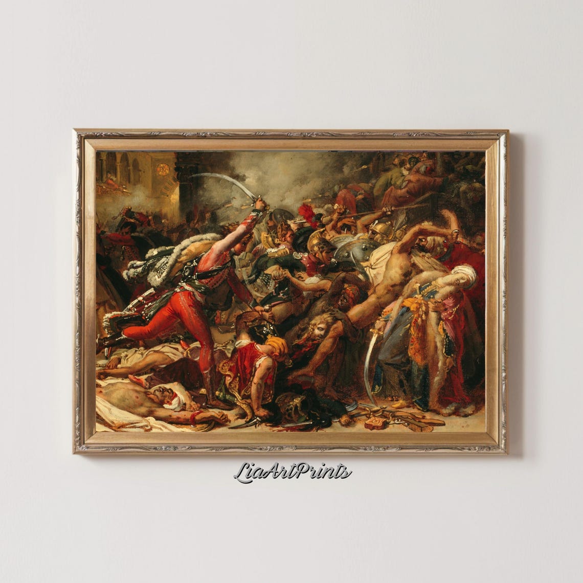 Dramatic Battle Scene Romantic Era Historical War Painting Poster - Image 2