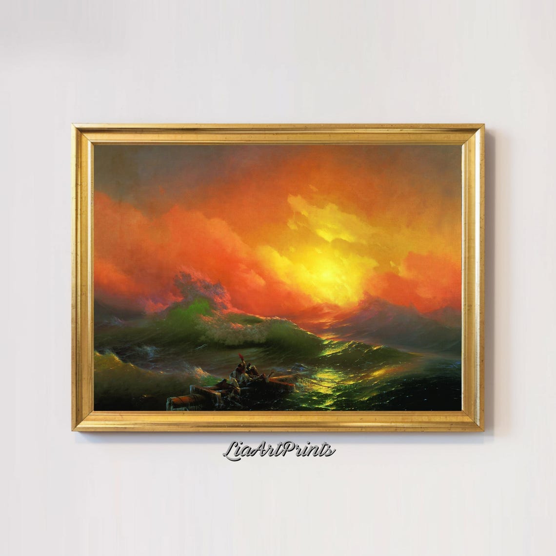 Ivan Aivazovsky The Ninth Wave Dramatic Stormy Sea Shipwreck Poster - Image 2