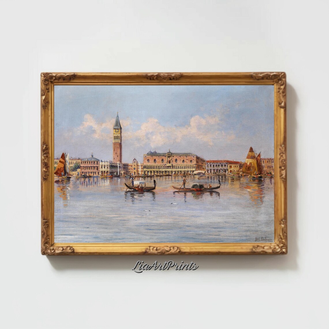 Venice Waterfront, Italian Cityscape Art Print - Image 2