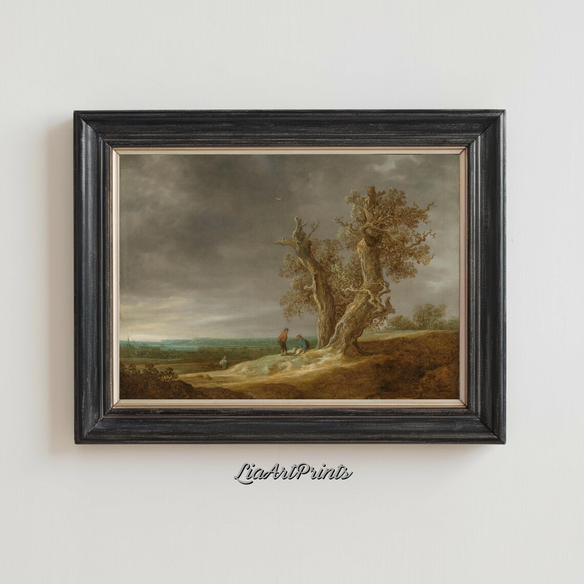 Stormy Moorland with Gnarled Oaks and Travelers Vintage Poster - Image 3