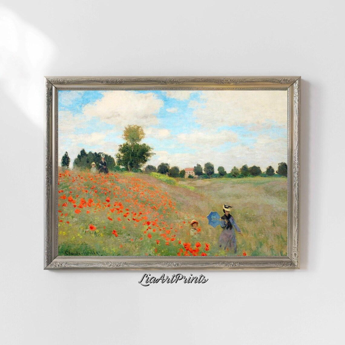 Monet Poppy Field Near Argenteuil Woman and Child in Bloom Poster - Image 4