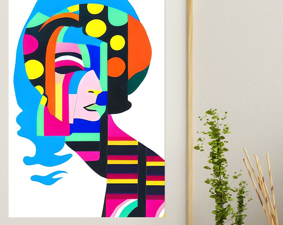 Lucidia Pop Art Woman Portrait Polka Dot Modern Colorful Print