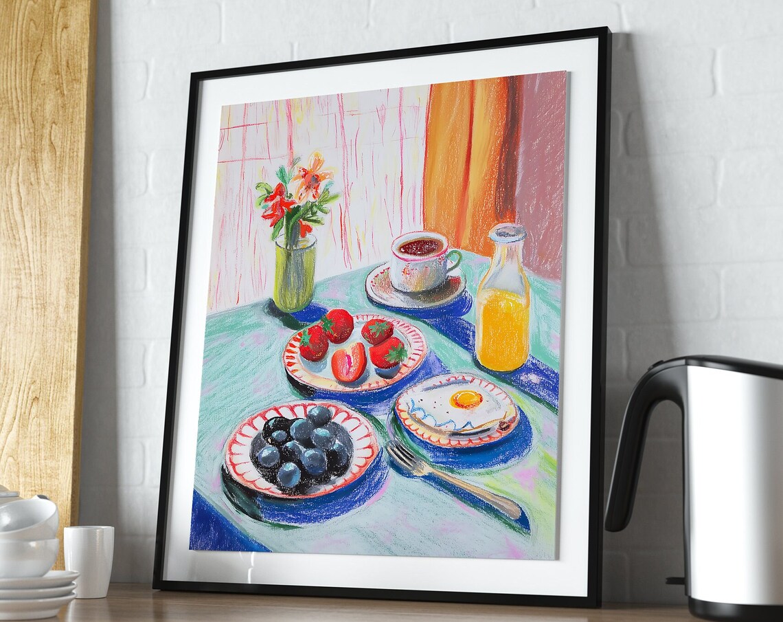 Breakfast Illustration Art Print, Kitchen Decor - Image 2
