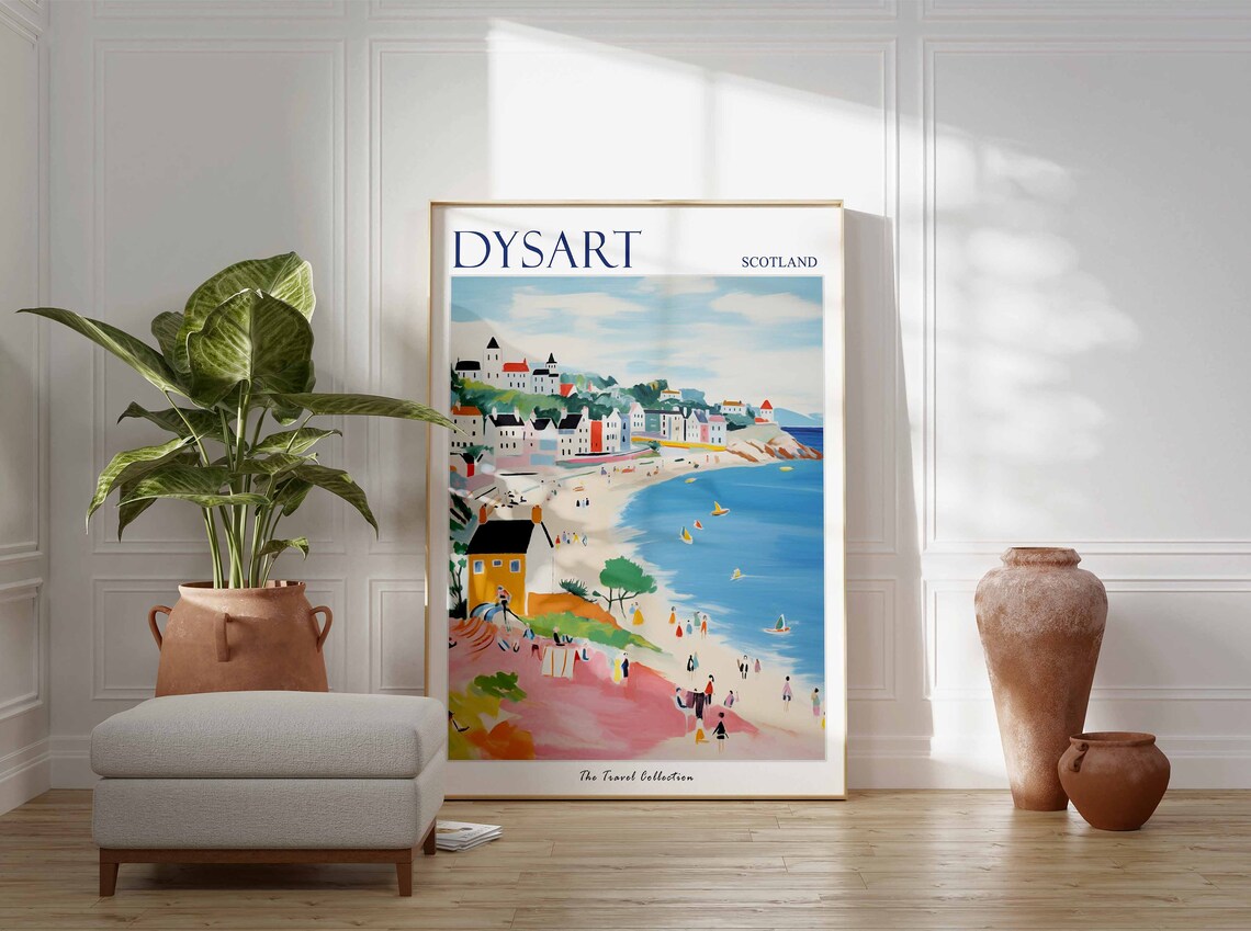 Dysart Scotland Beach Town Sailboats Sunny Bay Seaside Travel Poster - Image 3