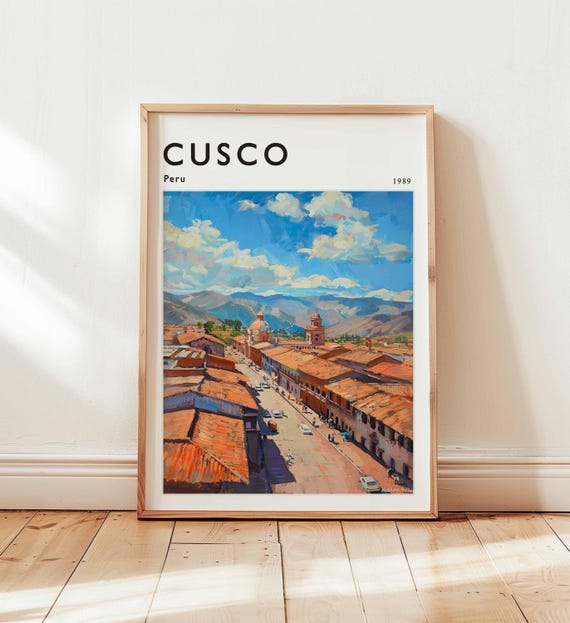 Cusco Peru Travel Poster Incan Andes Wall Art