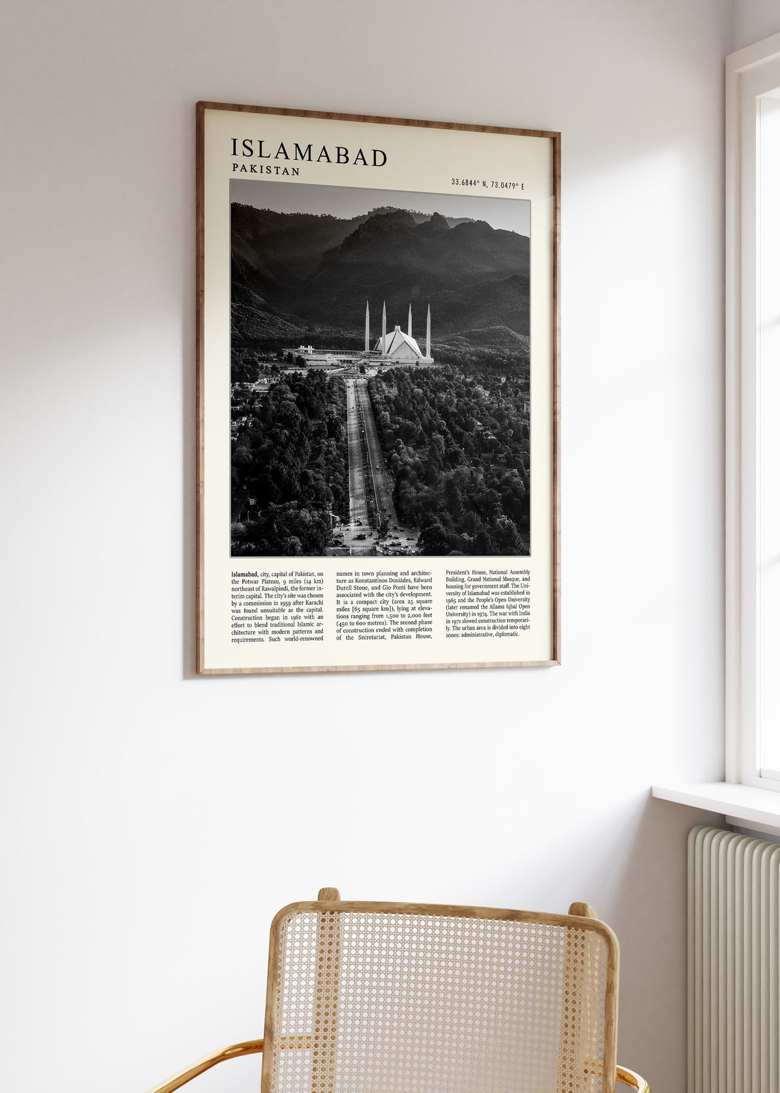 Islamabad Travel Poster Islamabad Travel Print Pakistan Travel Poster Vintage Travel Art Black And White Travel Print Gift A1a2a3a4 - Image 2