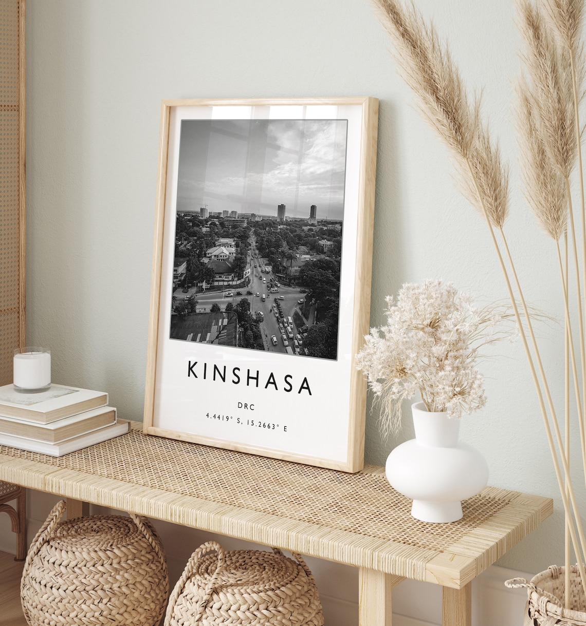 Kinshasa Travel Print Kinshasa Travel Poster Congo Travel Print Congo Print Black And White Travel Poster Travel Art Travel Gift - Image 2