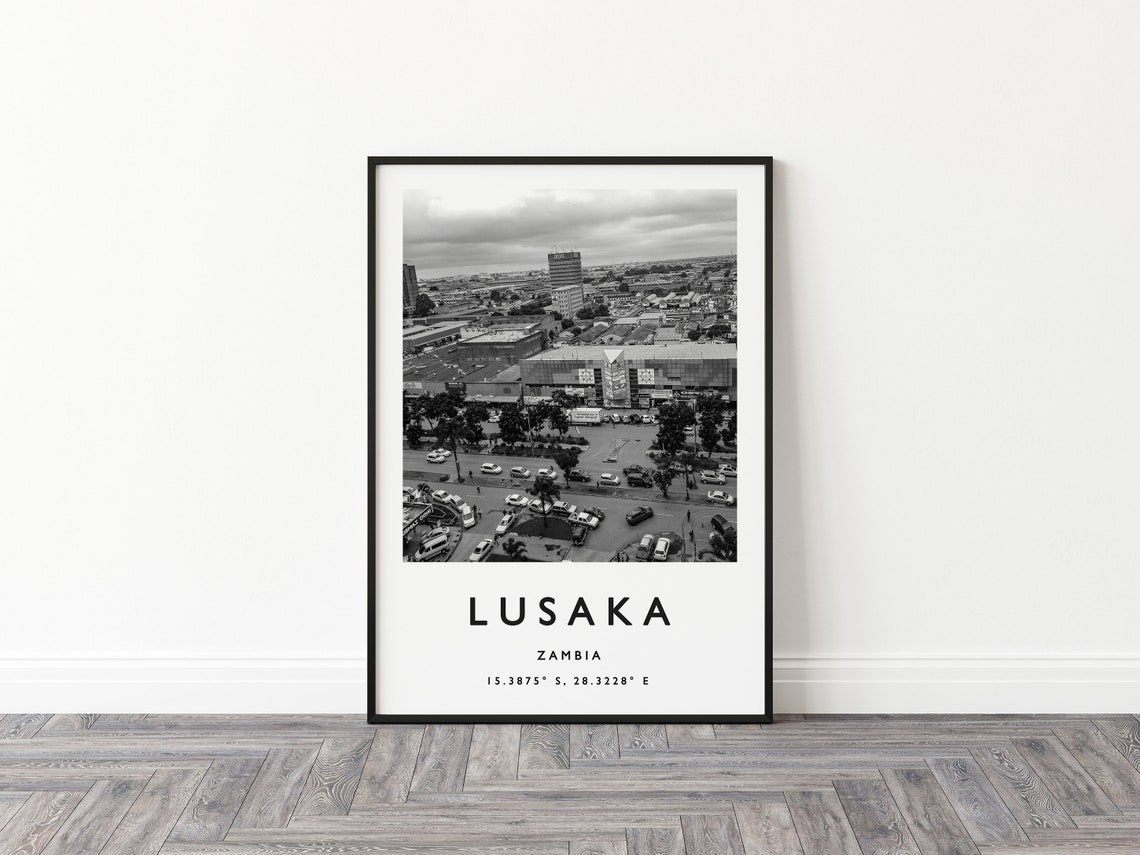 Lusaka Travel Print Lusaka Travel Poster African Travel Poster Zambia Travel Art Print African Wall Art African Print - Image 3
