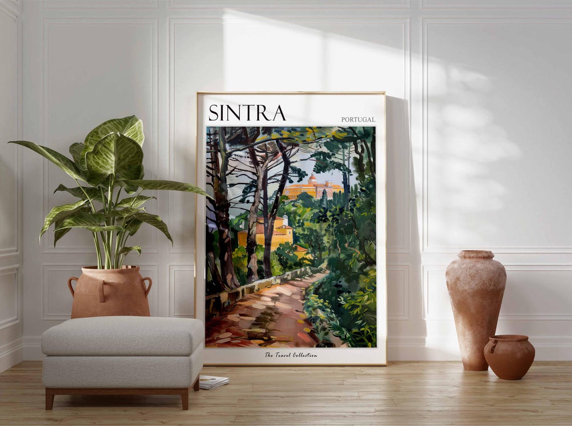 Sintra Poster Portugal Travel Print European Decor Europe Travel Poster Botanical Print Sintra Gift Sintra Travel Poster - Image 2