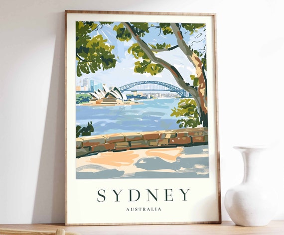 Sydney Travel Poster, Australian City Wall Art
