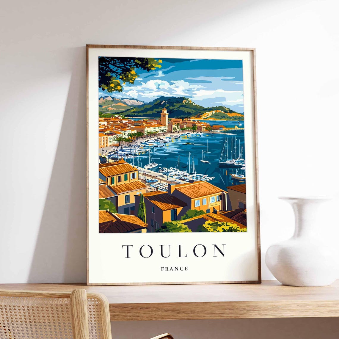 Toulon Poster France Travel Print French Decor Europe European Wall Art City Gift