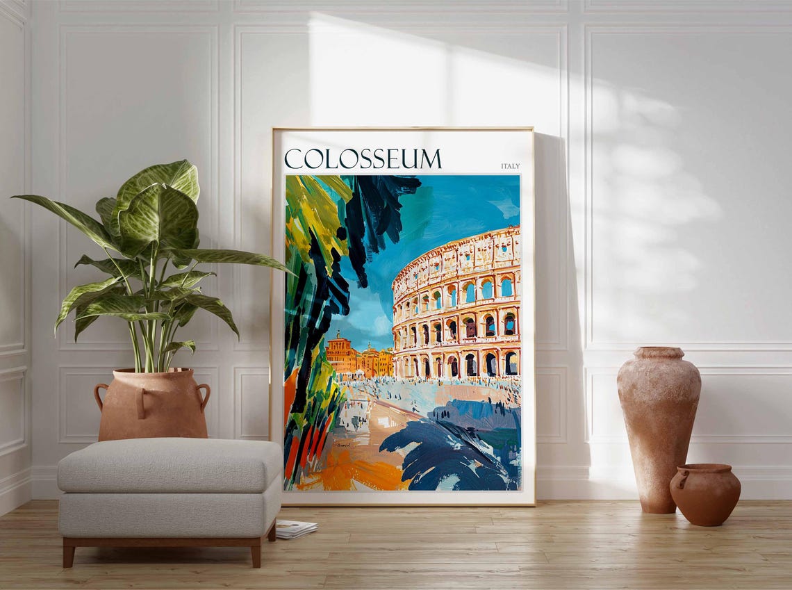 Colosseum Poster Colosseum Travel Print Italy Wall Art Italian Travel Print Italian Decor Italian Gift Colosseum Wall Art - Image 2