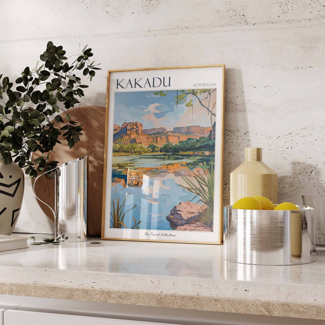 Kakadu Red Cliffs Billabong Reflection Australia Travel Poster - Image 2