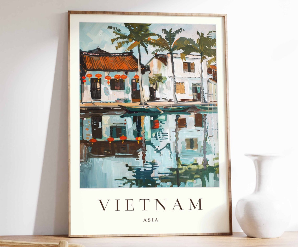Vietnam Poster Vietnam Travel Print Asia Wall Art Asian Decor Tropical Decor Sea Print Vietnam Gift Vietnam Travel Poster