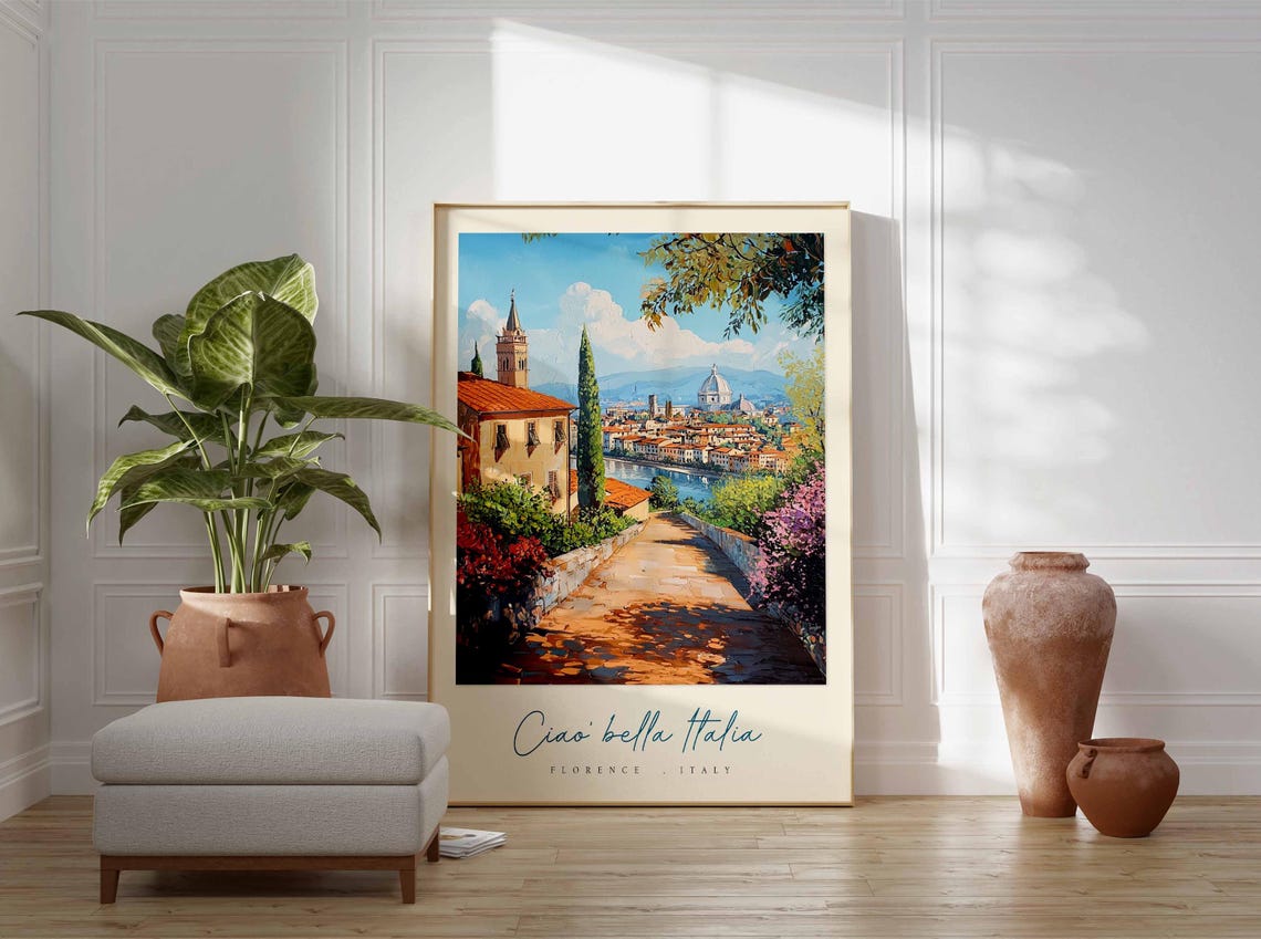 Florence Poster Italian Travel Print Florence Travel Art Florence Wall Art Italy Art Italy Travel Decor Italian Travel Gift - Image 3
