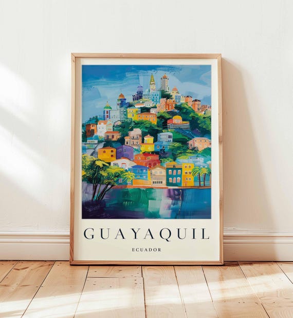 Guayaquil Ecuador Travel Poster South America Coastal City Wall Art
