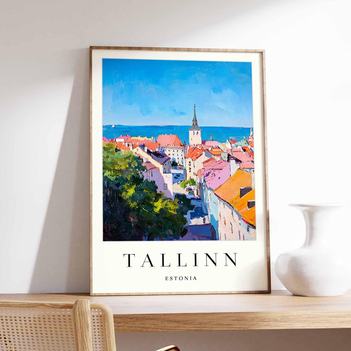 Tallinn Estonia Old Town Rooftops Facing the Baltic Sea Art Print