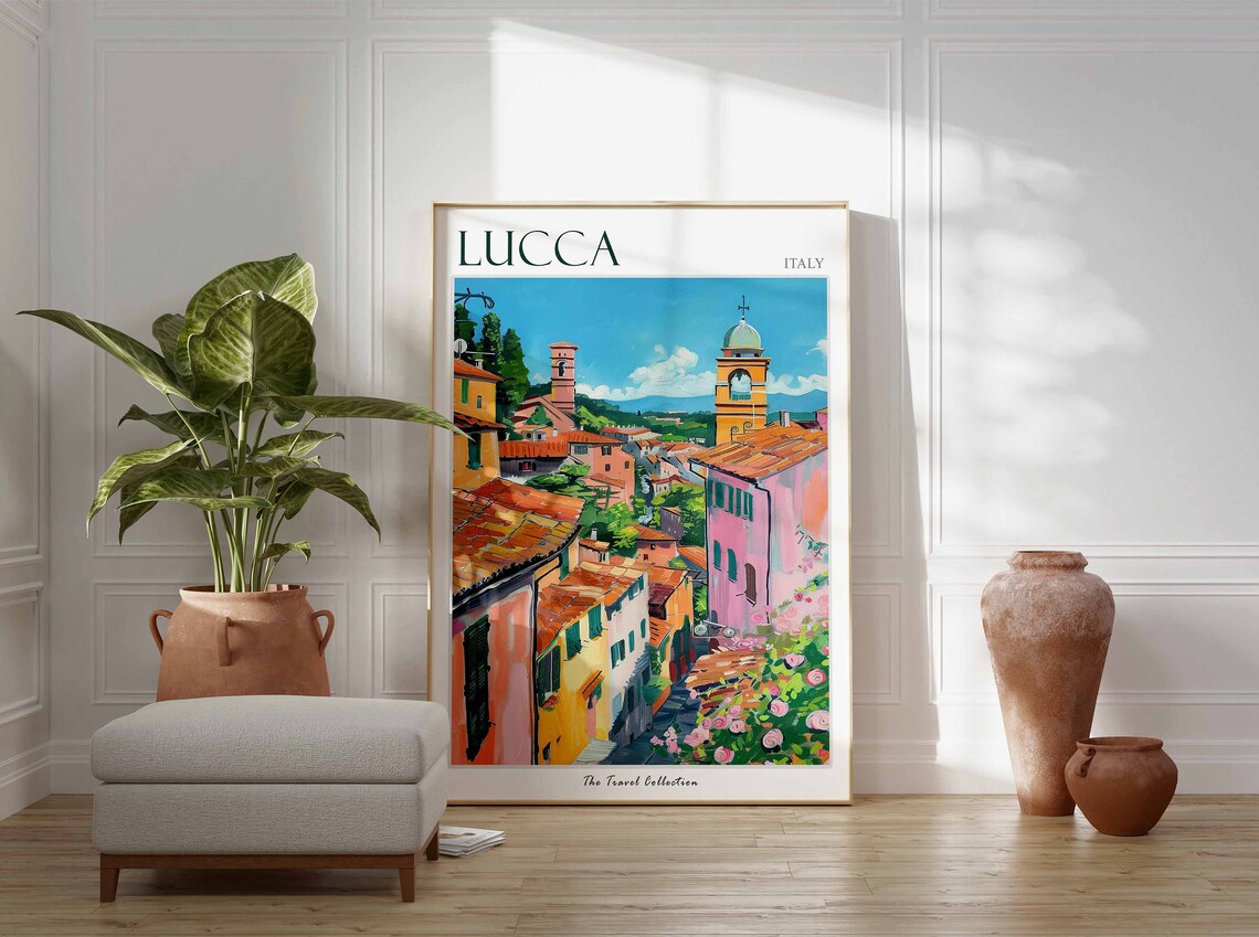 Lucca Italy Travel Poster, European City Print - Image 3