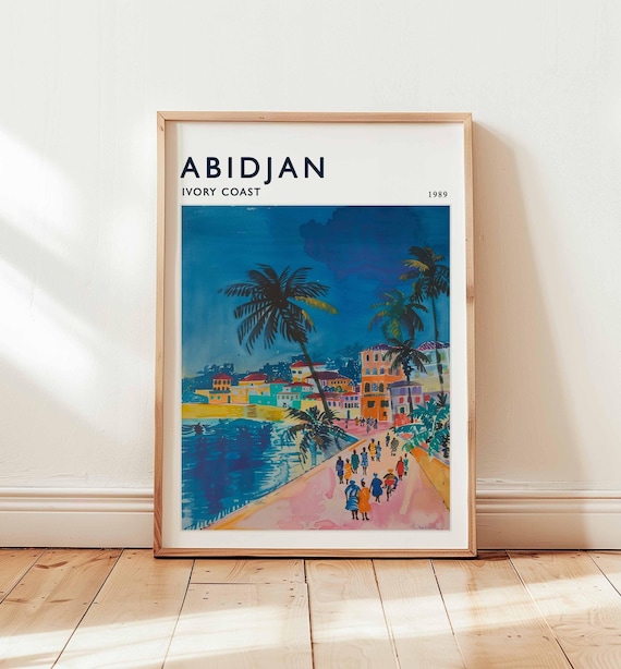 Abidjan Ivory Coast Print West Africa Skyline Art