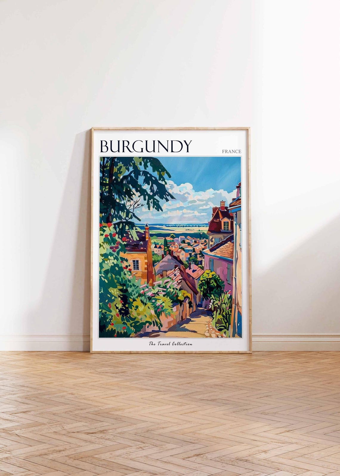 Burgundy Poster France Travel Print French Decor Europe Travel Poster European Wall Art Burgundy Gift Burgundy Travel Poster - Image 2