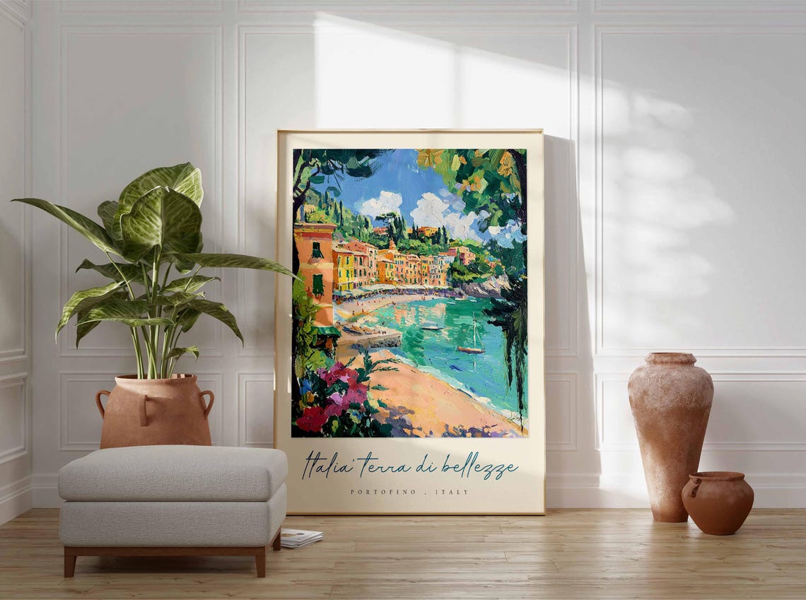 Portofino Poster Italian Travel Print Portofino Travel Art Portofino Wall Art Italy Art Italy Travel Decor Italian Travel Gift - Image 3
