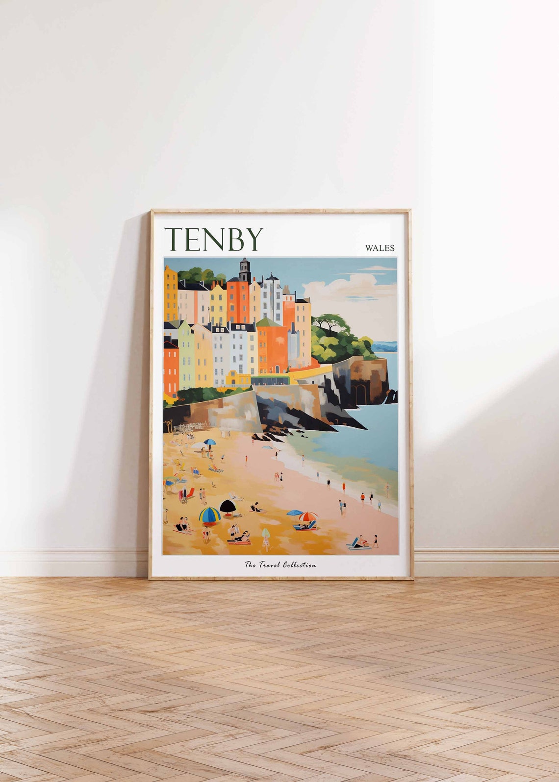 Tenby Poster Tenby Travel Print Wales Travel Poster Welsh Decor Tropical Decor Sea Print Tenby Gift Tenby Travel Poster - Image 2
