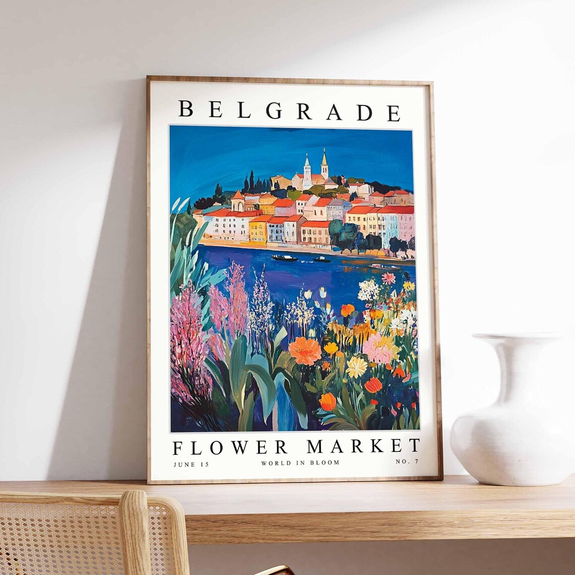 Belgrade Flower Market Riverside Old Town Wildflowers Poster No 7 Art
