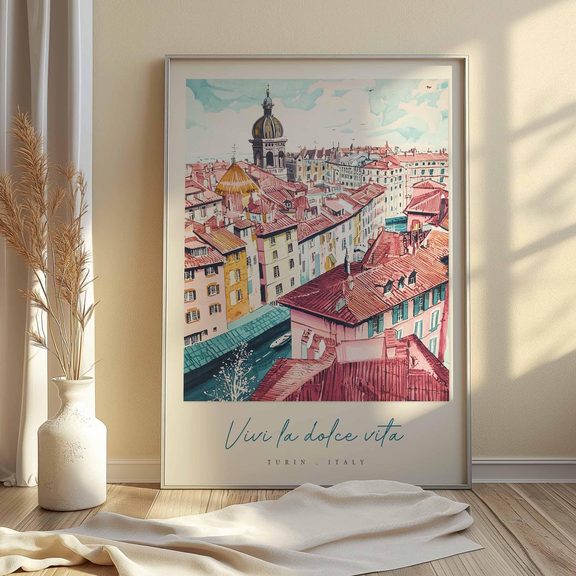 Turin Poster Italian Travel Print Turin Travel Art Turin Wall Art Italy Art Italy Travel Decor Italian Travel Gift - Image 2