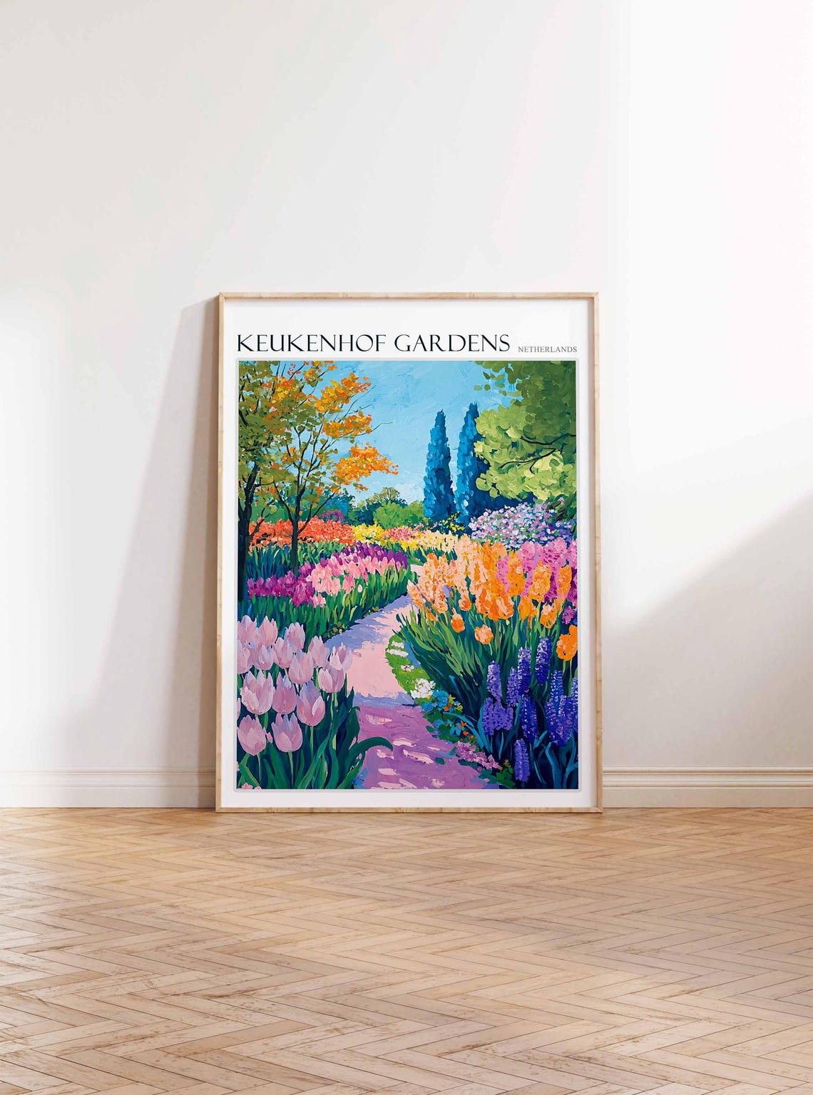 Keukenhof Gardens Poster Keukenhof Gardens Travel Print Netherlands Travel Poster Botanical Decor European Travel Print - Image 2