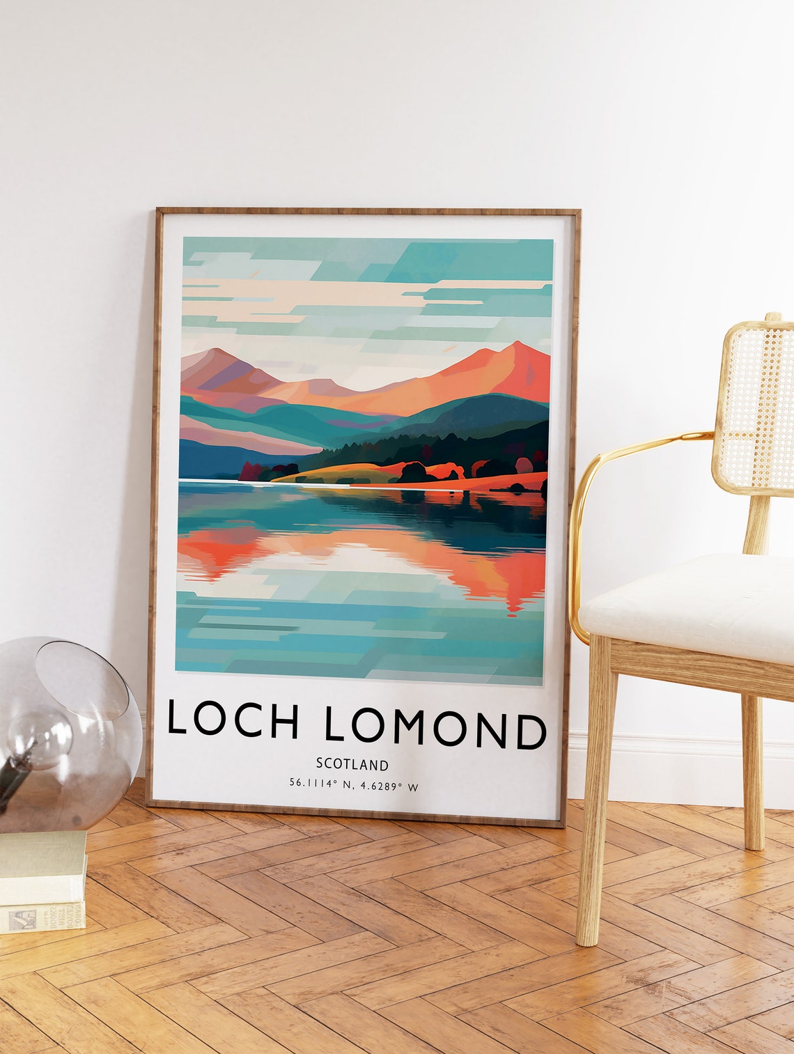 Loch Lomond Scotland Colorful Mountain Lake Reflection Poster - Image 2