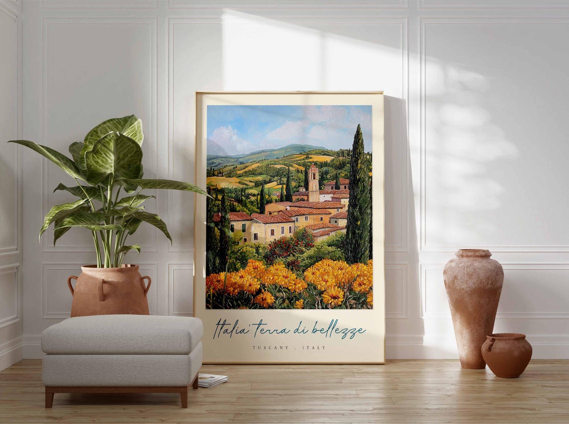 Tuscany Poster Italian Travel Print Tuscany Travel Art Tuscany Wall Art Italy Art Italy Travel Decor Italian Travel Gift - Image 3