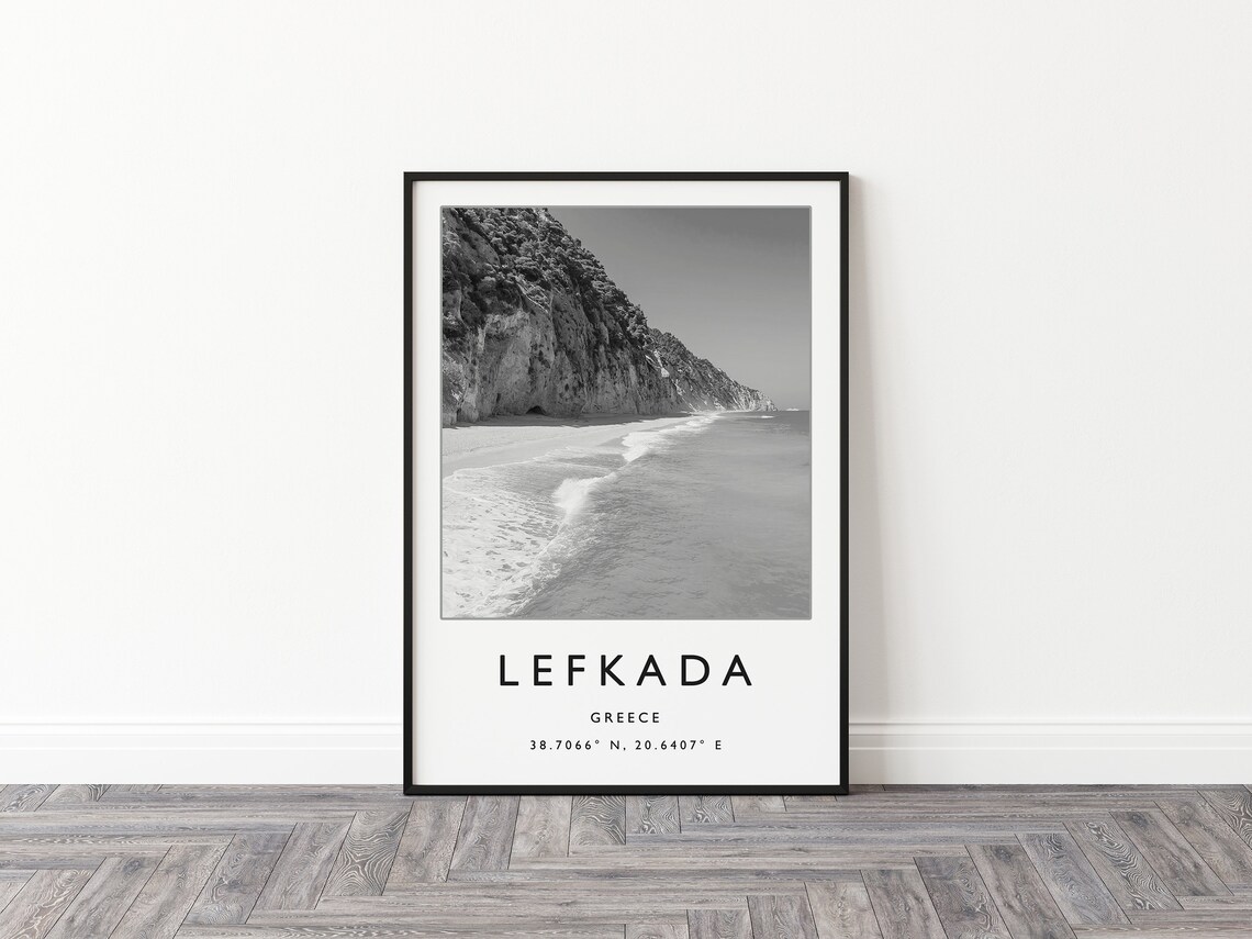 Lefkada Travel Poster, Greece Coastal Travel Print - Image 2